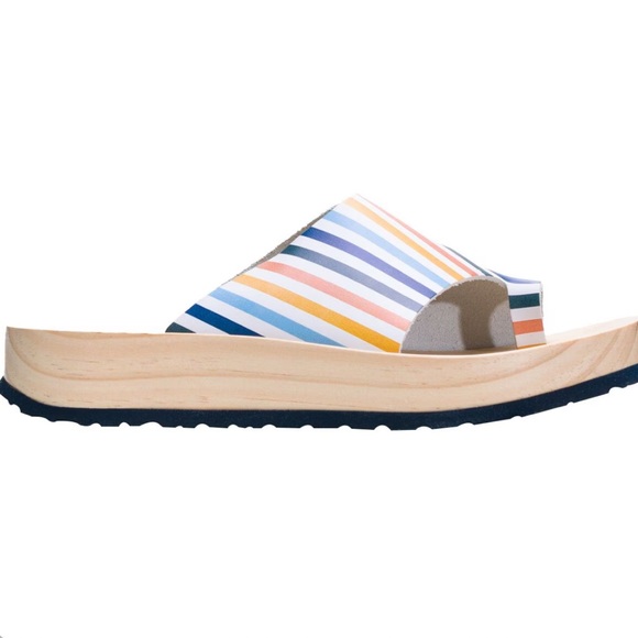 NWOT Free People Striped Woodlands Platform Clog Sandal - Picture 11 of 11